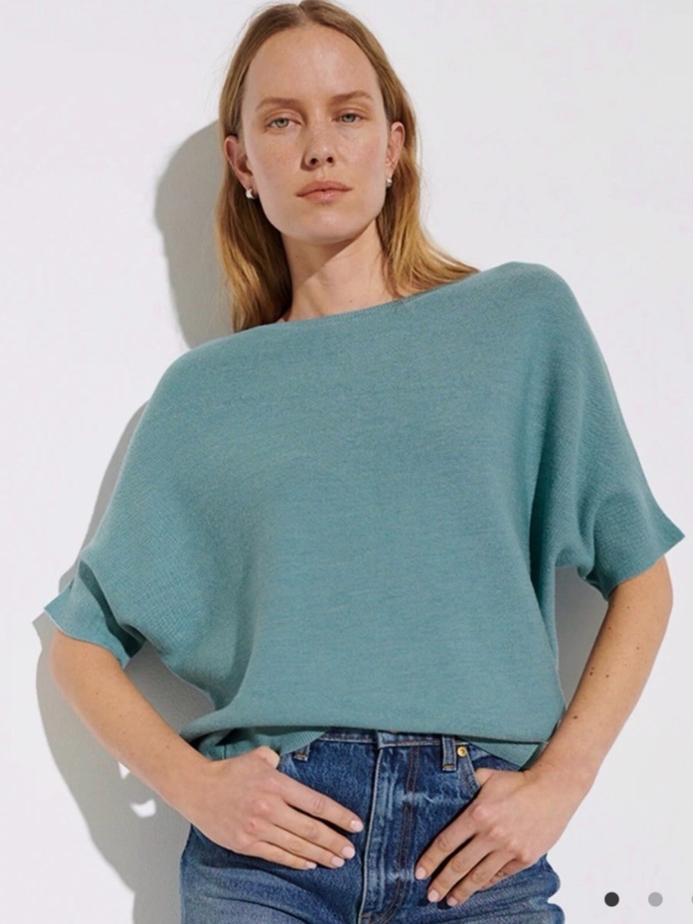 The Reset R Label Top Essential
Pullover Sweater Short Sleeve 100%
Wool Beach XS